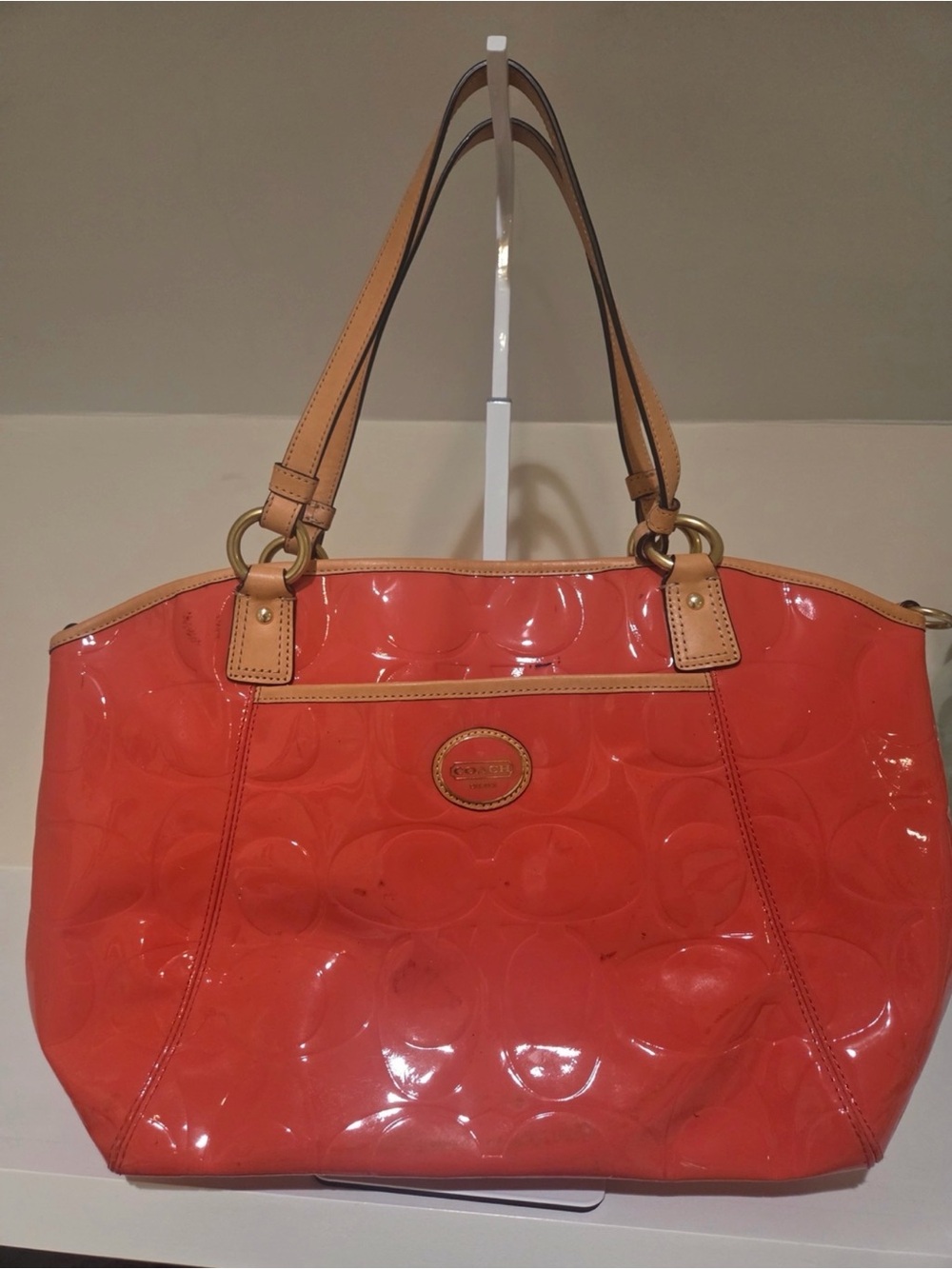 Coach Peyton Embossed Patent Leather Tote Bag (Model F20028) REHAB